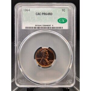1964 Lincoln Cent PR64RD CAC – Proof Red Memorial Penny